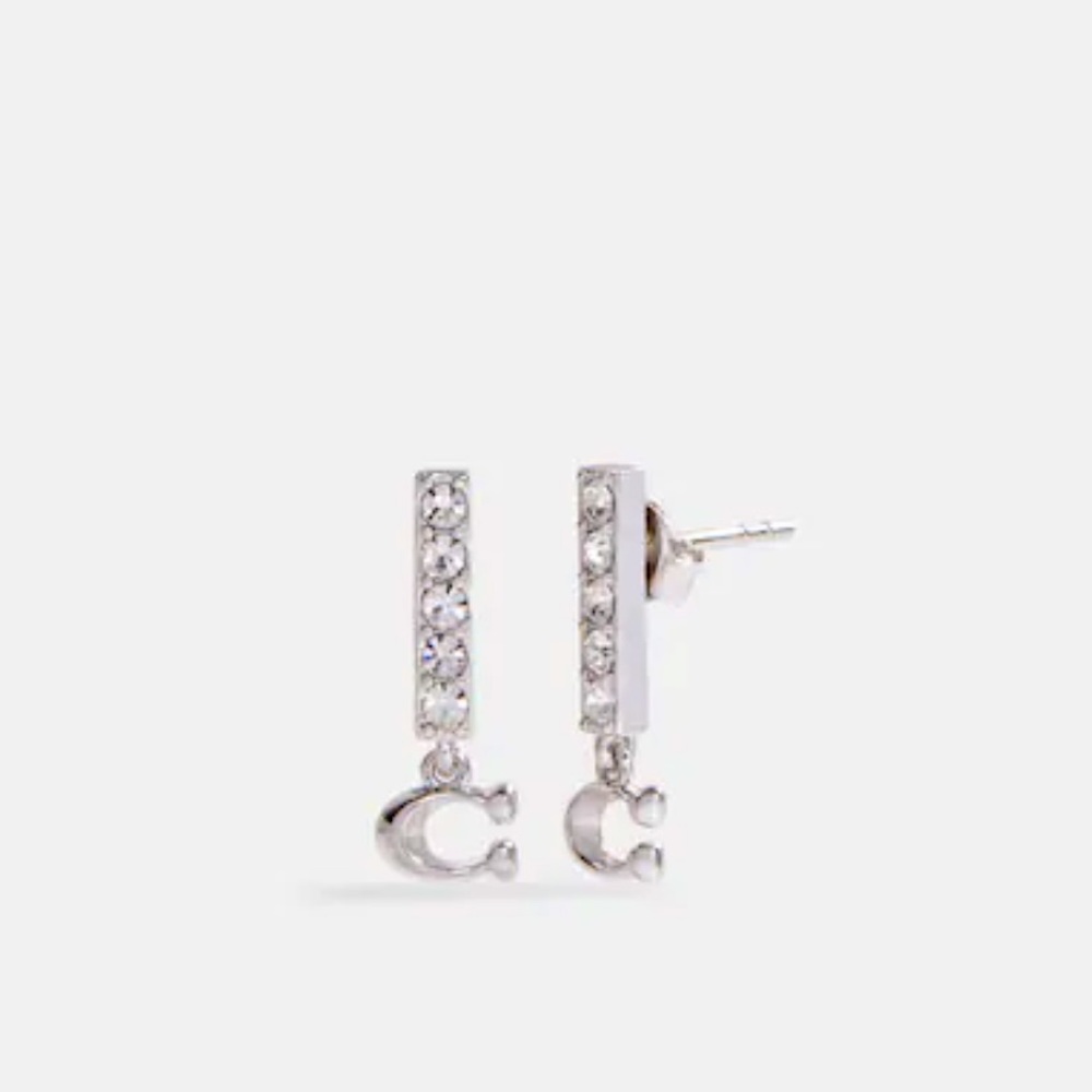 Coach Pave Bar Stud Earrings